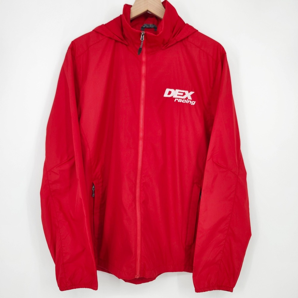 Trimark Mens Red DEX Racing Windbreaker Jacket Size M Full Zip Motorsports Auto - Picture 2 of 10